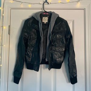 Thread & Supply Faux Leather with Hoodie , Small